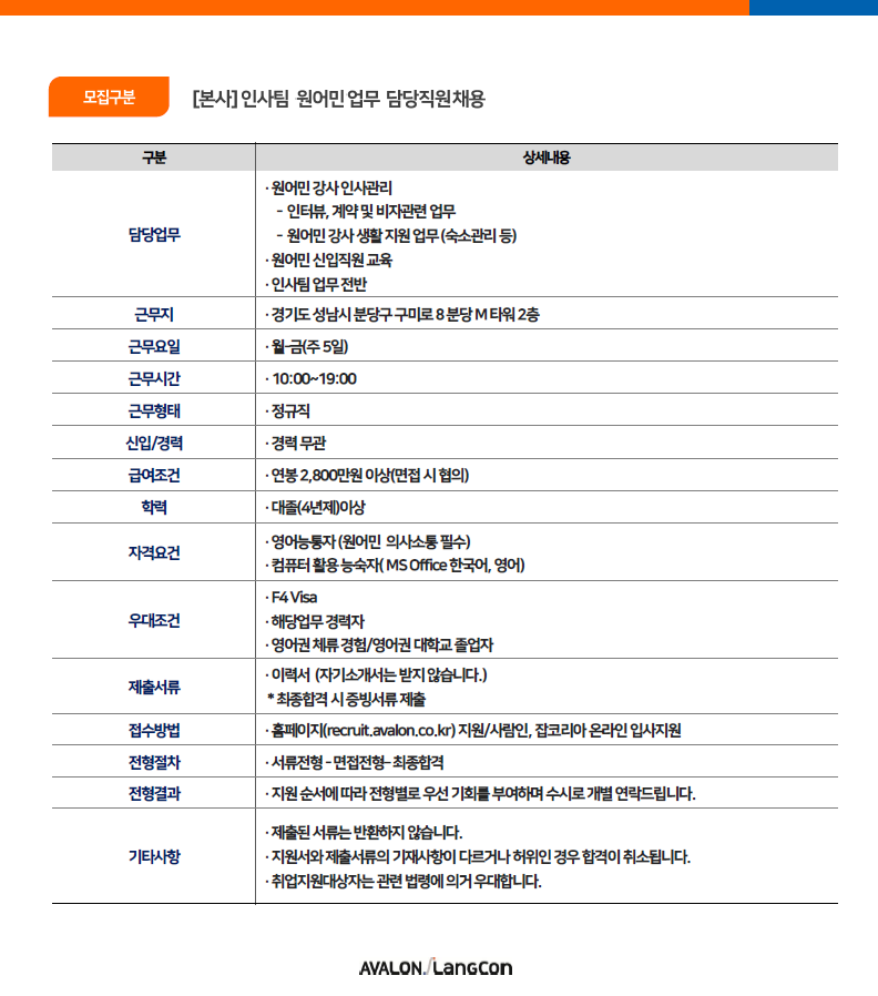 Avalon Jobs at Avalon